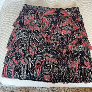 Above the knee paisley skirt